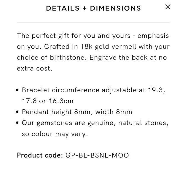 Monica Vinader Gold June Birthstone Chain Bracelet, without box. # 87 - Picture 3 of 7